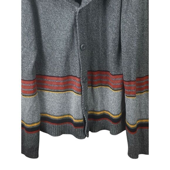 Urban Pipeline Grey Red Yellow Striped Bottom Button Cardigan Sweater Men’s Sz X - Picture 3 of 5